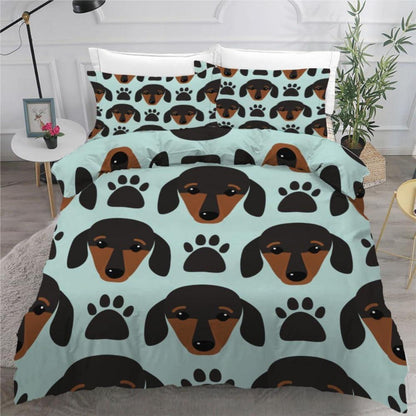 Dackel Bettwäsche Set 135x200 cm - Kawaii Kinderzimmer Dekor