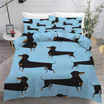 Dackel Kinderbettwäsche Set 135x200 cm 4-teilig Mikrofaser