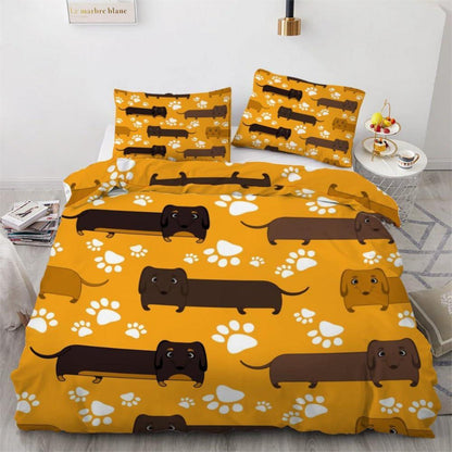 Dackel Bettwäsche Set 220x240 cm - 3-teilig Mikrofaser