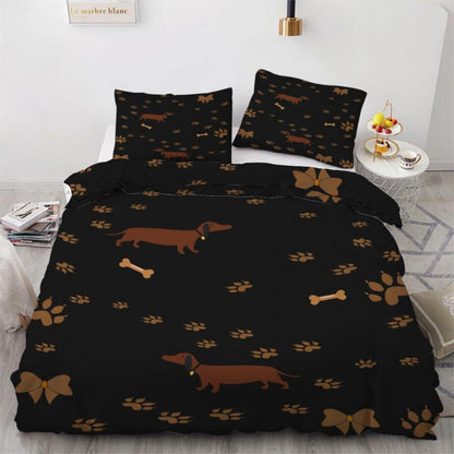 Dackel Bettwäsche Set 220x240 cm - 3-teilig Mikrofaser