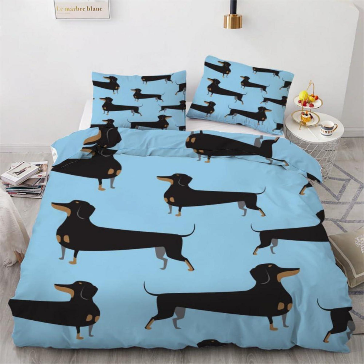 Dackel Bettwäsche Set 220x240 cm - 3-teilig Mikrofaser