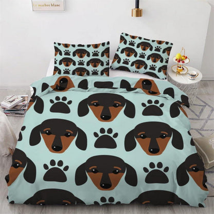 Dackel Bettwäsche Set 220x240 cm - 3-teilig, Mikrofaser