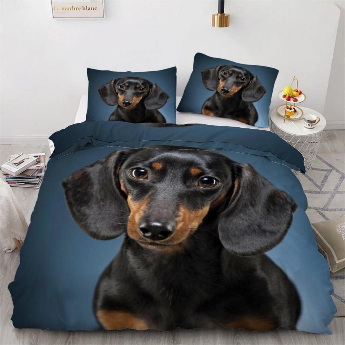 Dackel Bettwäsche Set 220x240 cm - 3-teilig Mikrofaser