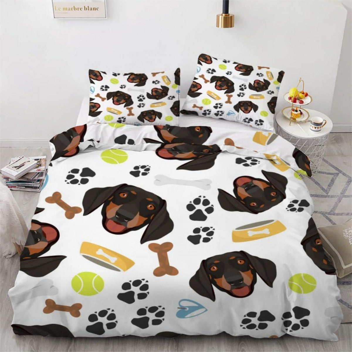 Dackel Bettwäsche Set 135x200 cm - 4-teilig Mikrofaser