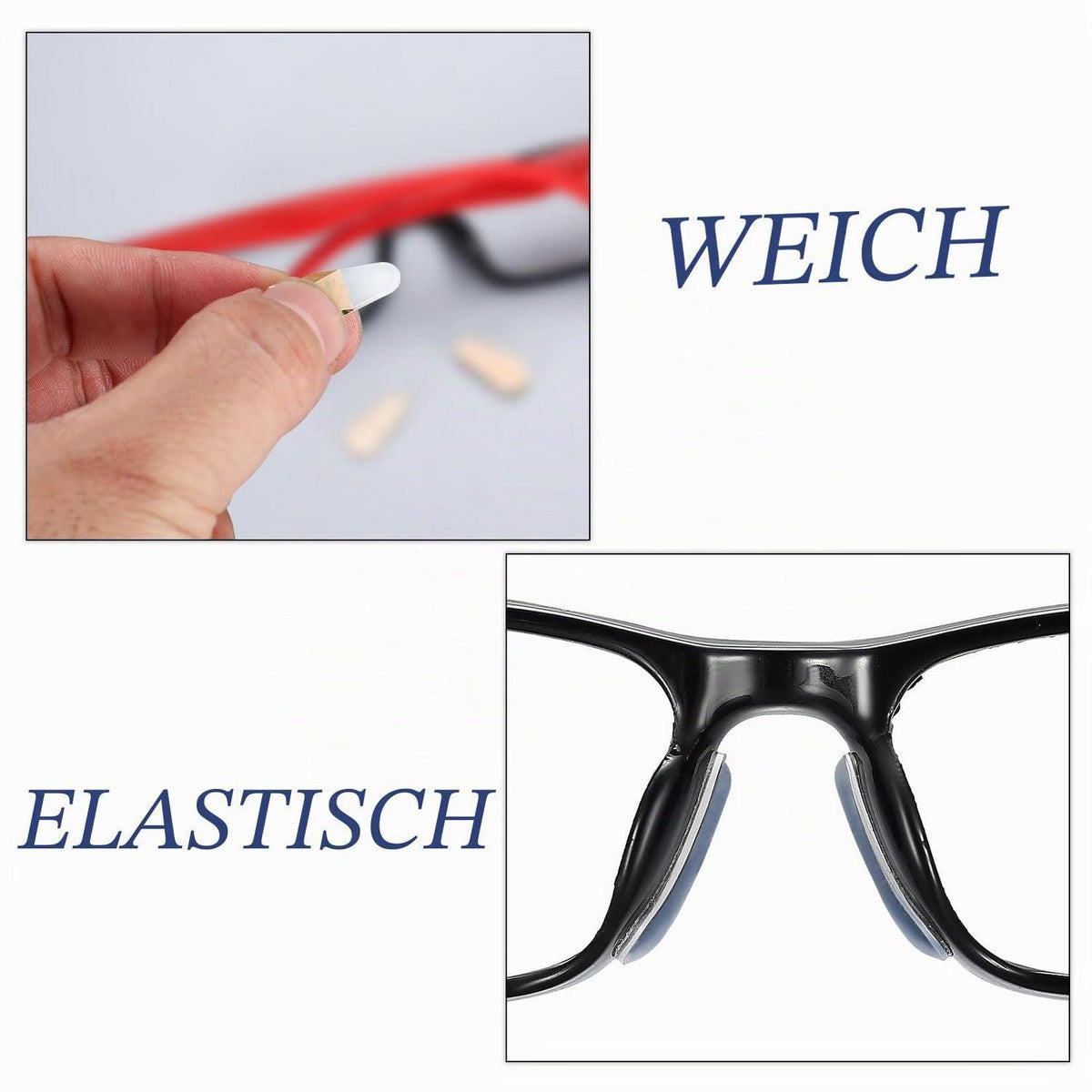 Nasenpads für Brille – 12 Paar Silikon, rutschfest & selbstklebend
