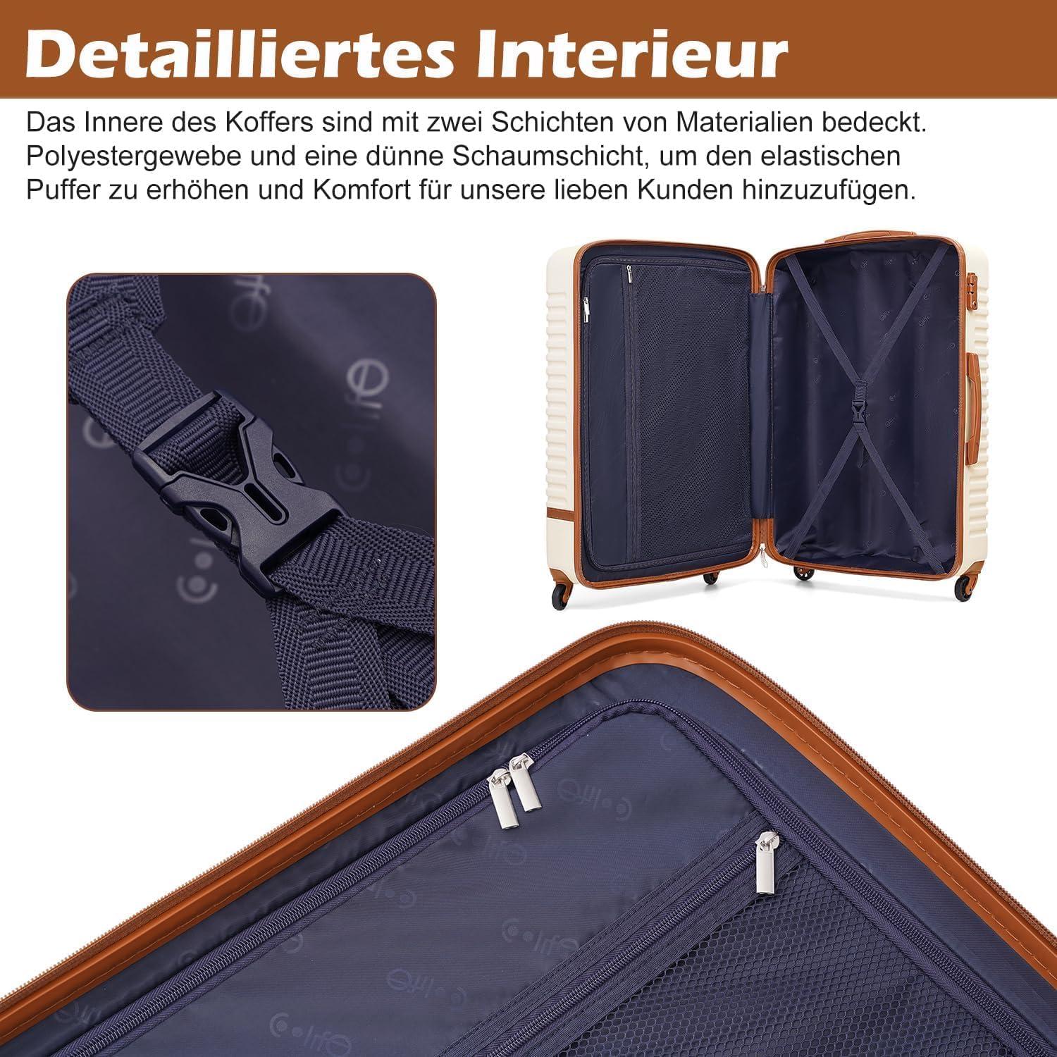 ABS Hartschalen Koffer Set 5tlg Grau/Rosa TSA-Schloss