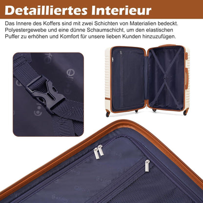 ABS Hartschalen Koffer Set 5tlg Grau/Rosa TSA-Schloss