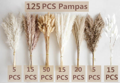 Getrocknetes Pampasgras-Bouquet 125 Stück - Boho-Tischdeko