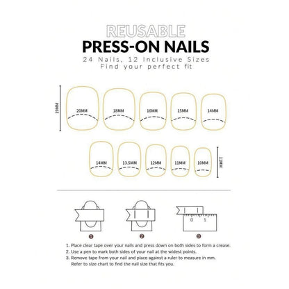 Rosa Glaze Press On Nails - Kurze, Quadratische Kunstnägel