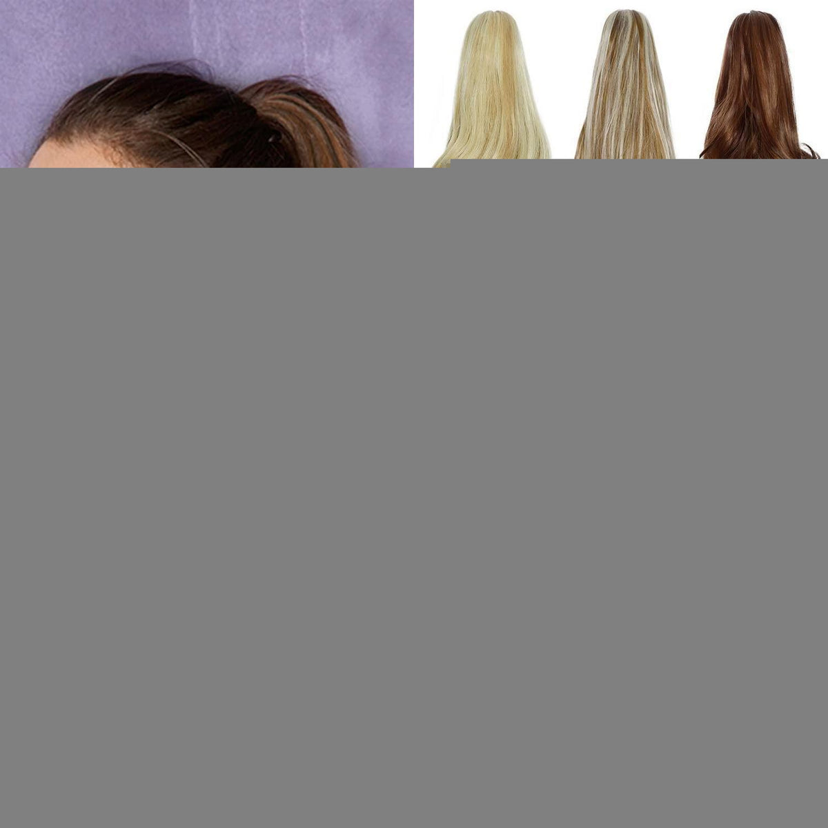 Gewellter Pferdeschwanz Clip-in 40cm – Schwarz