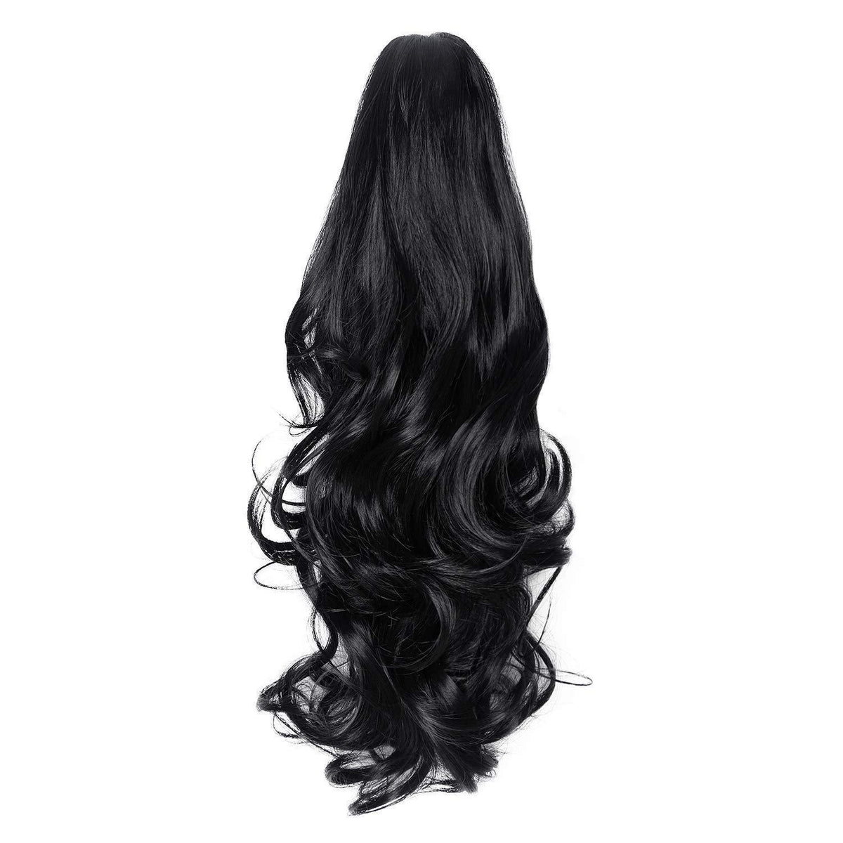 Gewellter Pferdeschwanz Clip-in 40cm – Schwarz