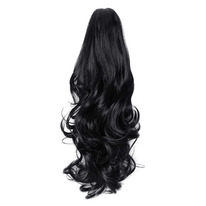 Gewellter Pferdeschwanz Clip-in 40cm – Schwarz
