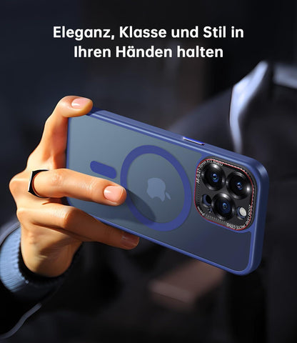 iPhone 14 Pro Max Hülle mit integriertem Kameraschutz und starken Magneten - Blau