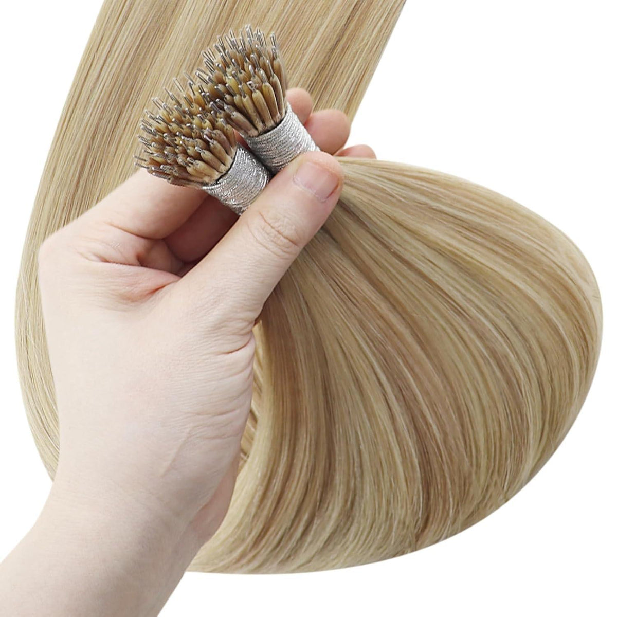 Blond Echthaar Nano Ring Extensions 40cm – #16/22