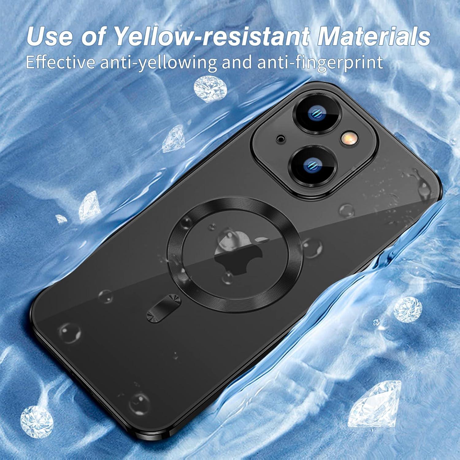 Klare Magnetische iPhone 15 Plus Hülle mit MagSafe und Kabelloses Laden
