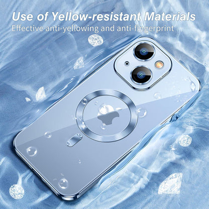 Klare Hülle für iPhone 15 Plus MagSafe Dünne Schutzhülle Blau