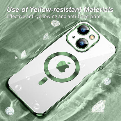 Transparente iPhone 15 Plus Hülle Kompatibel mit MagSafe Green