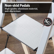 5-Stufen Klappleiter mit Handlauf, Aluminium, rutschfest, 150 kg
