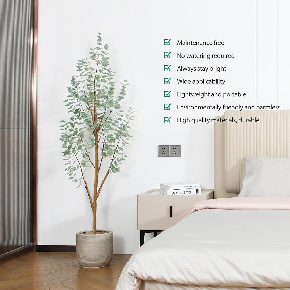 Künstliche Eukalyptus Pflanze 150 cm groß Plastik Deko Wohnzimmer