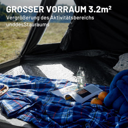Zelt 2-3 Personen wasserdicht 3000mm Tunnelzelt Vorzelt Familienzelt