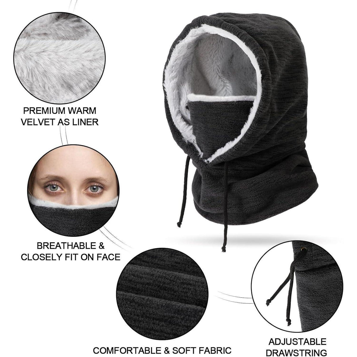 Sturmhaube Fleece Balaclava – Warm & Winddicht für Winter Sport
