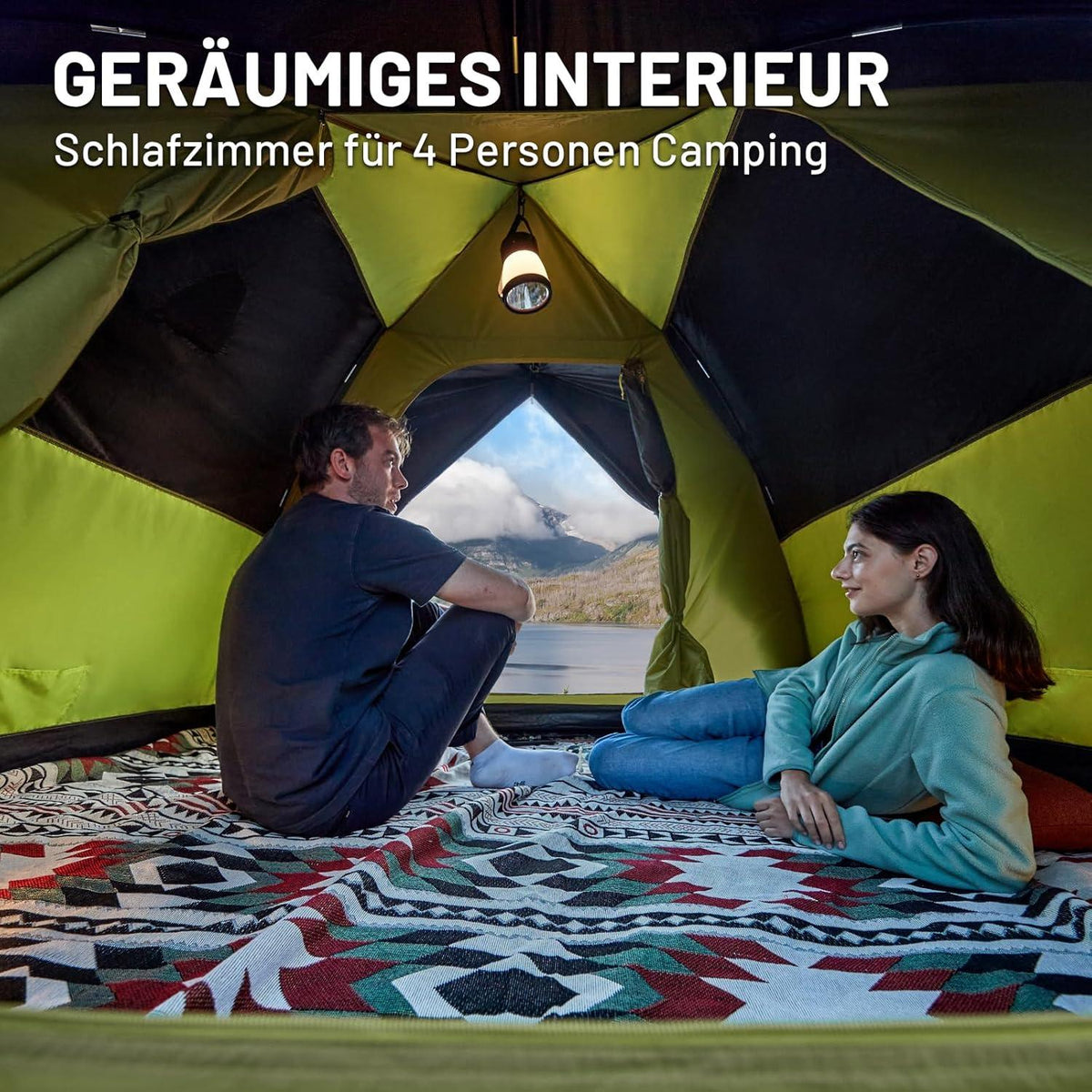 TIMBER RIDGE Camping Zelt 4 Personen Blackout wasserdicht 3000mm