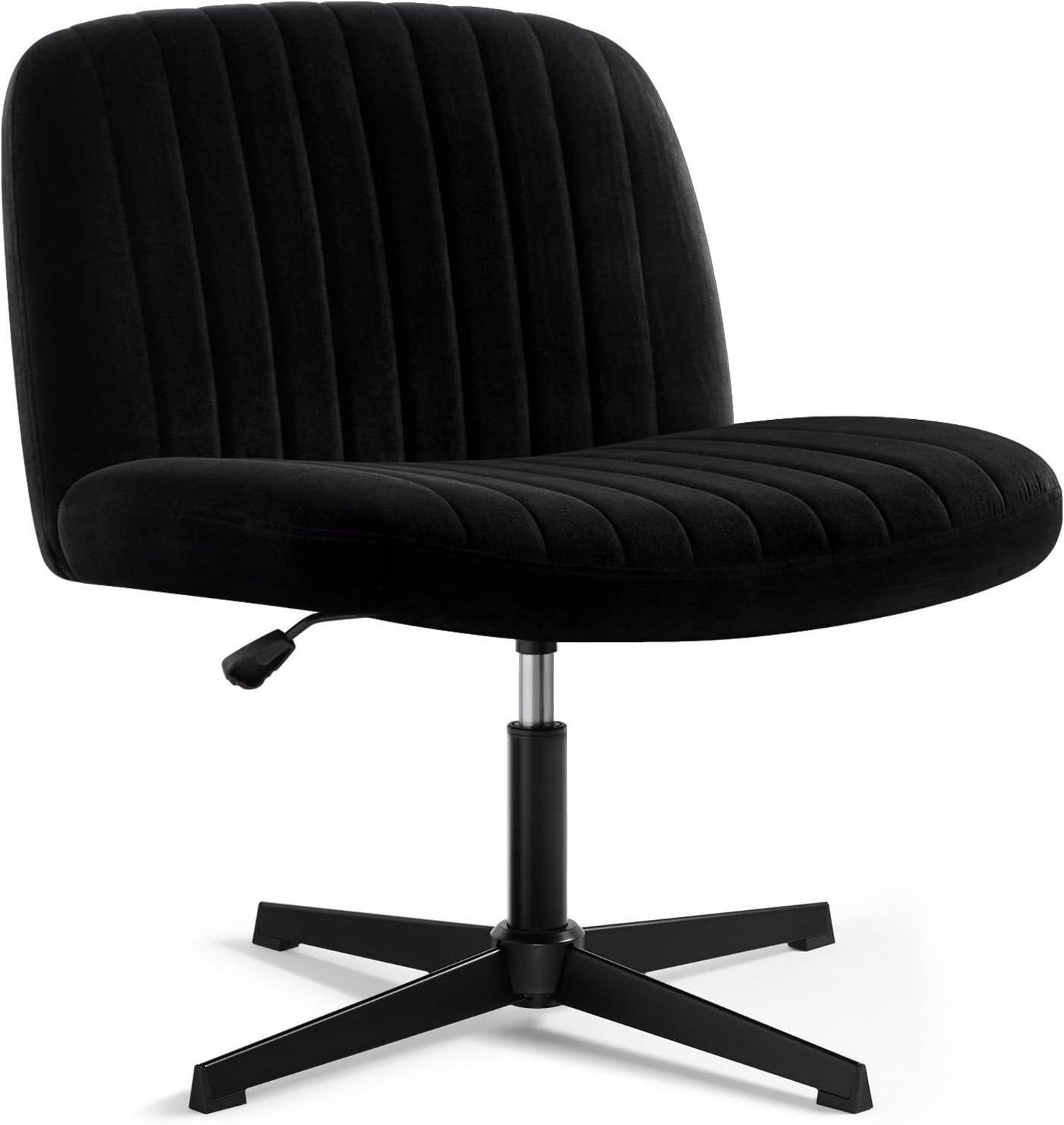 Ergonomischer Bürostuhl Schwarz Samtgepolsterte Sitzfläche
