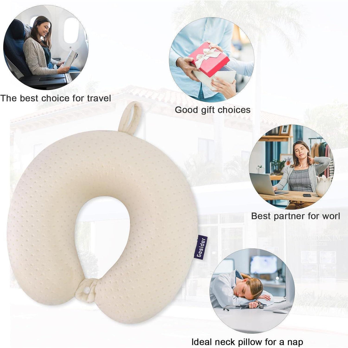 Memory Foam Reisekissen – Komfortabler Nackenkissen für Flugzeug, Auto & Zug