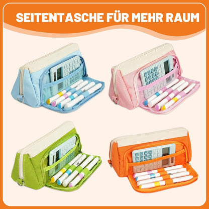 Federmäppchen Groß mit Fassungsvermögen für Schulanfang, Geschenke