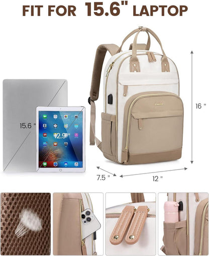 Laptop Rucksack 15.6 Zoll Wasserdicht Schulrucksack Mädchen Handgepäck