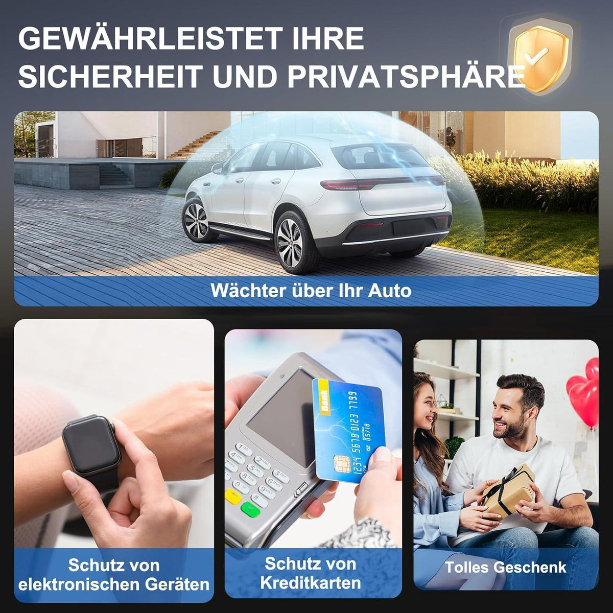 Keyless Go Schutzbox für Autoschlüssel & Kreditkarten Schwarz