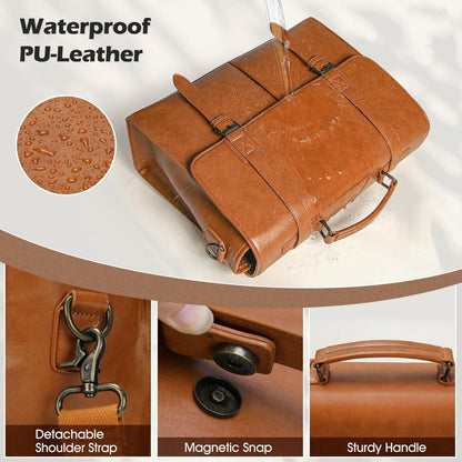 Umhängetasche Herren Laptoptasche 15,6 Zoll Braun Vintage Stil