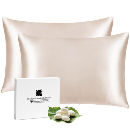 Seidenkissenbezug 40x80 Maulbeerseide - 2er Set, Beige