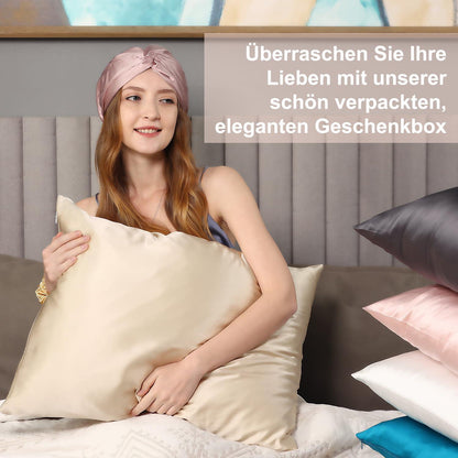 Seidenkissenbezug 40x80 Maulbeerseide - 2er Set, Beige