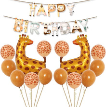 Dschungel Kindergeburtstag Deko mit Giraffen Luftballons