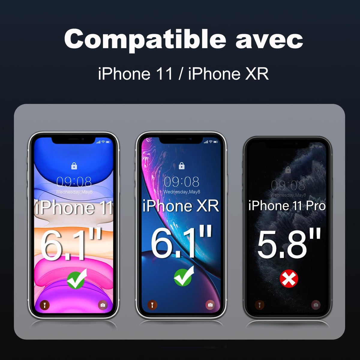 Schutzfolie Panzerglas iPhone 11 XR Displayschutz 9H Härte
