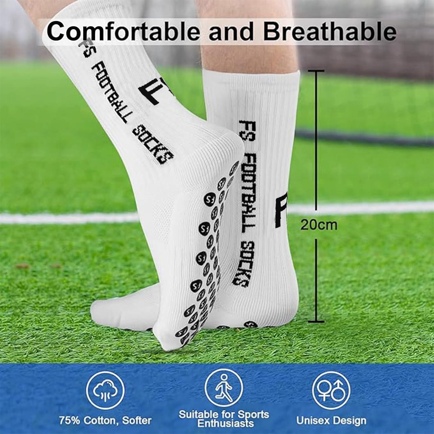 Gohanny Fußballsocken 3er Pack Größe 35-46 Rot atmungsaktiv & rutschfest