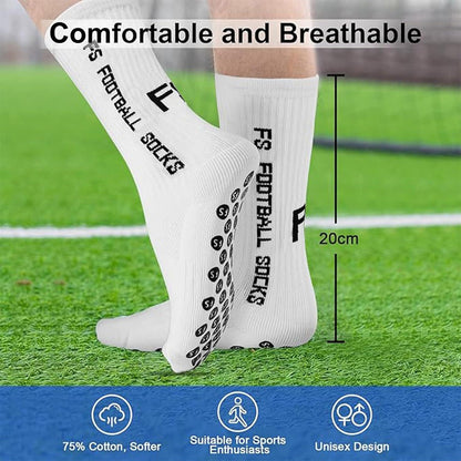 Gohanny Fußballsocken 3er Pack Größe 35-46 Rot atmungsaktiv & rutschfest