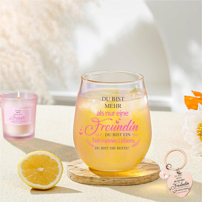 Personalisiertes Weinglas für beste Freundin Weihnachten 480ml