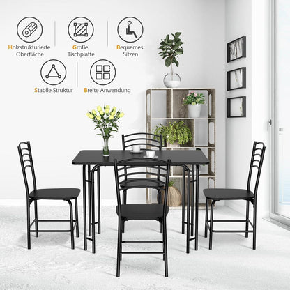 5-teiliges Esstisch Set mit Stühlen – Modern & Stabil