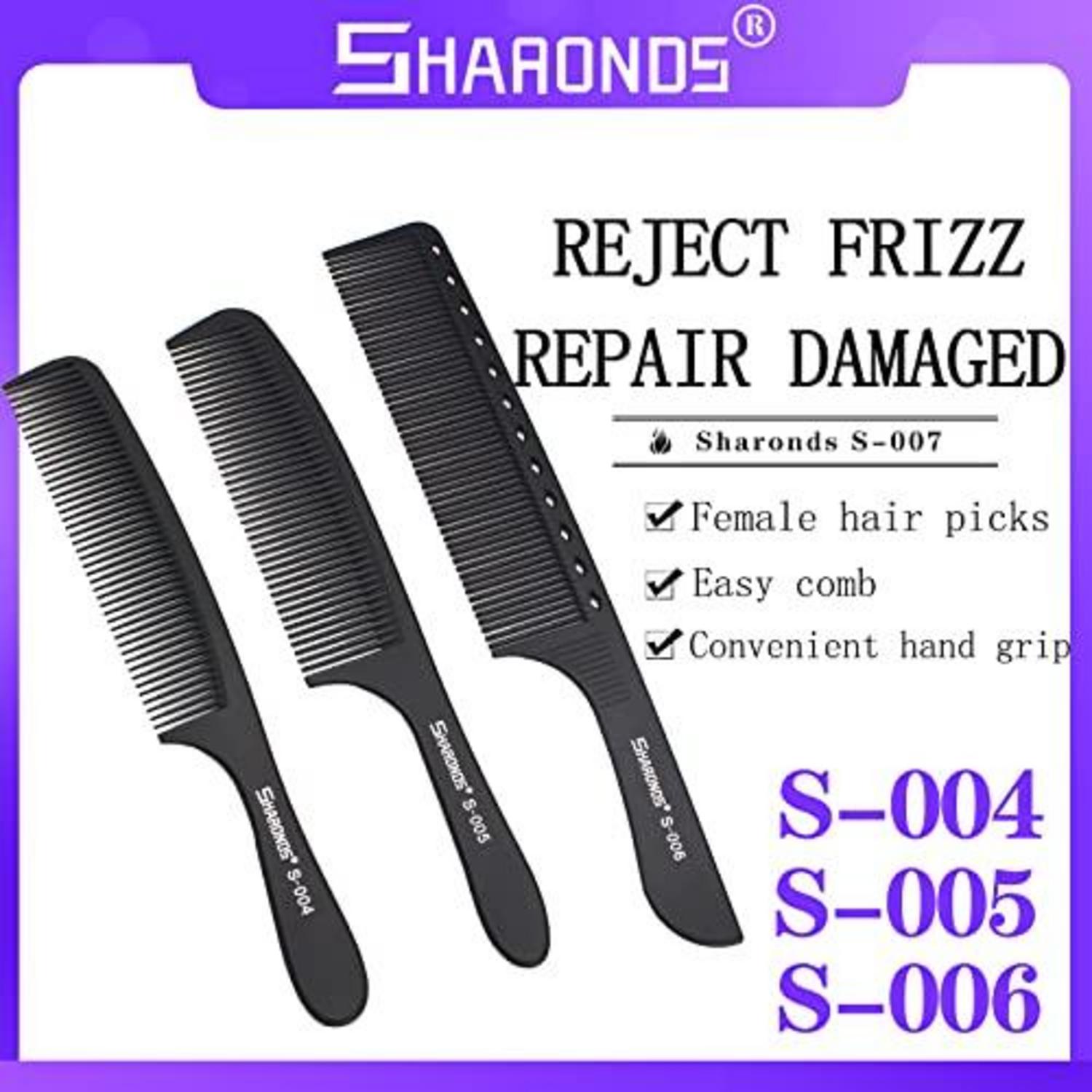 Professionelles Carbon Comb Set 8-teilig Hitzebeständig Anti Static Weiß/Schwarz/Oliv für Barber