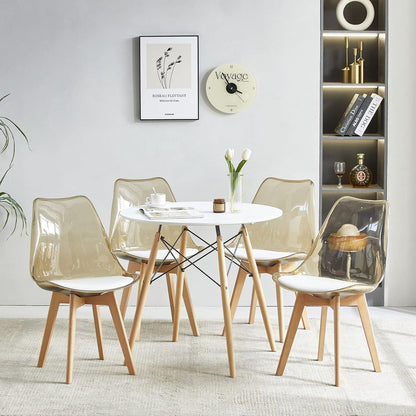 Skandinavische Esszimmerstühle 4er-Set in Lederoptik Sitzkissen
