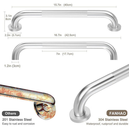 Edelstahl Haltegriff 41 cm Rutschfest Badewanne Dusche