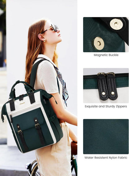 Rucksack Damen 15,6 Zoll Wasserdicht mit Laptopfach und