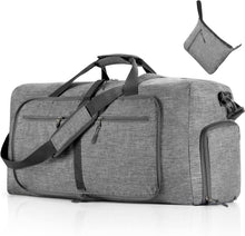 Große Faltbare Reisetasche mit Schuhtasche, Schwarz 65L