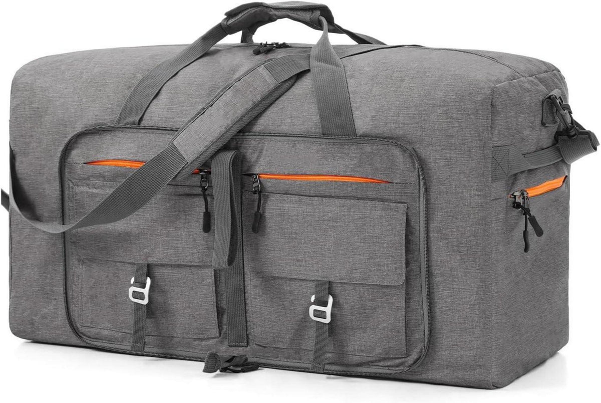 Vomgomfom 65L Faltbare Reisetasche Sporttasche Schuhtasche Grau 65L