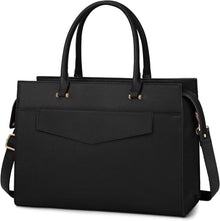 Damentasche Damen Laptoptasche 2-in-1 Shopper PU Leder Schwarz