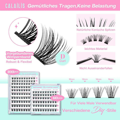 Selbstklebende Wimpern 60 Stück D Curl – Klebefrei & Wiederverwendbar