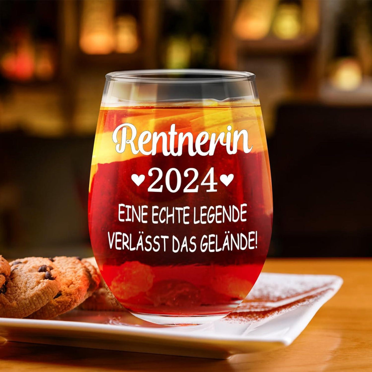 Rentnerin 2024 Weinglas 520ml Rente Ruhestand Geschenk Frau Mann 17OZ
