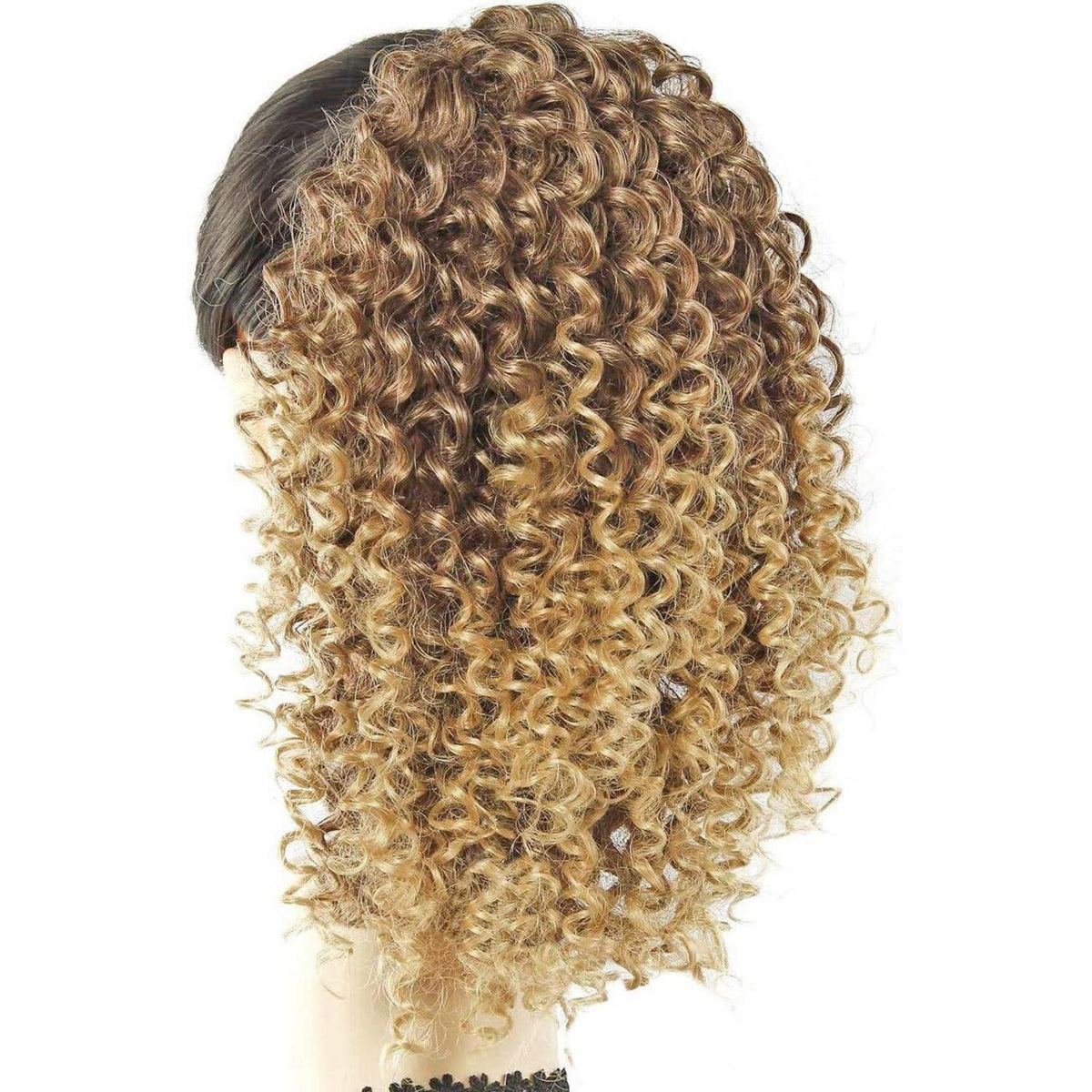 Lockiger Pferdeschwanz Haarteil – Blond-Braun, Verstellbar